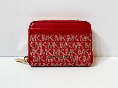 Michael Kors Jet Set Travel MD ZA Card Case Wallet PVC Solid MK Signature $148 • $58