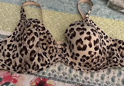 Vintage Victoria’s Secret Lined Underwire Tan Brown Animal Print Bra 38B • $12.99