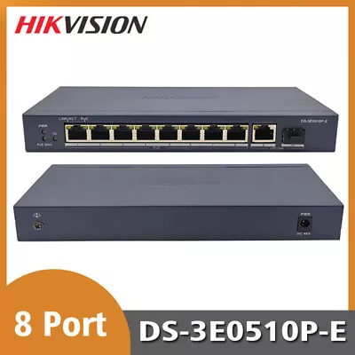 Hikvision DS-3E0510P-E 8Port Gigabit Unmanaged POE Switch 1 Uplink Ethernet Port • $129.99