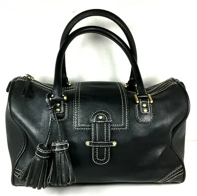 J. Crew Large Black Faux Leather Satchel • $49.99