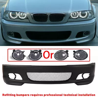 M-Tech II Style Front Bumper +Fog Lights Fit 00-06 BMW E46 3-Series 2dr Coupe • $286.70