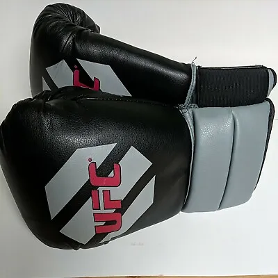 UFC Branded Boxing Training Gloves 14 Oz Black Gray • $7.99