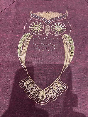 £4.93 • Buy Dorothy Perkins Burgundy Crew Neck Owl In Gems Pullover Jumper Size 10 So Soft