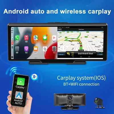 $185.17 • Buy 10.26 Inch 4K Car Wireless Apple CarPlay GPS Android Multimedia Stereo Dash Cam