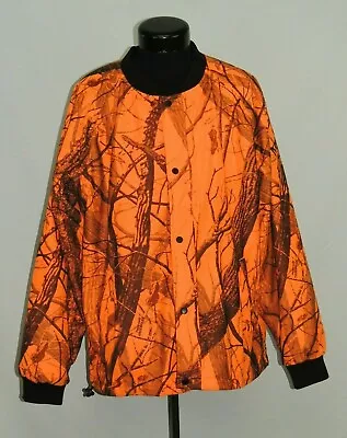 VTG XL Jacket Coat Camo Camouflage Dry Wear Sterns H780 HiVis Orange Hunting GUC • $63.99