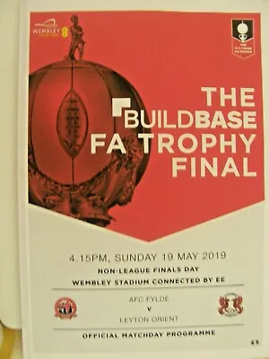 £3.95 • Buy FA Trophy & Vase Finals Programme 2019, Wembley, Fylde, Orient, Chertsey, Cray