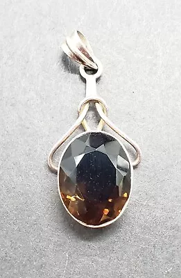 Smokey Quartz Gemstone 25 TCW 925 Solid Sterling Silver Jewelry Pendant 2  12.5g • $45