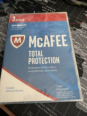 McAFEE Antivirus Total Protection 2017 (3 Devices) Factory Sealed New • $9.79