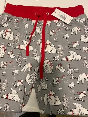 Vera Bradley Jogger Pajama Pants Beary Merry Gray Red - NWT • $26