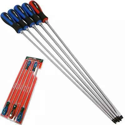 Neiilsen 5pc Extra Long Reach Screwdriver Set Phillips Flat Magnetic Tip 450mm • £20.49