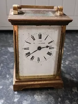 Vintage Mappin & Webb Carriage Clock Brass & Glass . Spares Or Repairs  • $7.34