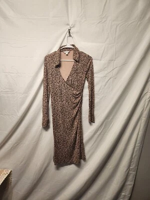 $29.99 • Buy Diane Von Furstenberg Size Medium IT S Floral Stretch Silk Wrap Dress Runway