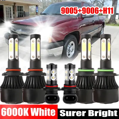 LED Headlights+Fog Lights Bulbs For Chevy Silverado 1500 2500 HD 2003-2005 2006 • $25.37