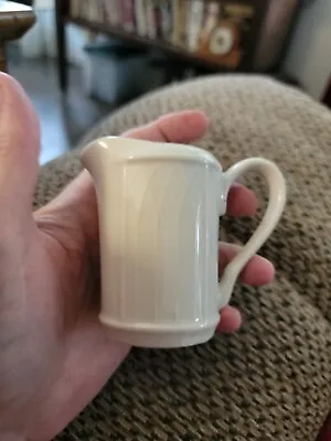 Vintage Homer Laughlin Gothic USA SMALL Ivory Pitcher/Creamer 3  Tall • $8.09
