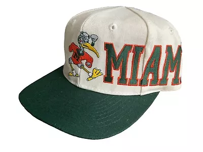 University Of Miami VTG 90s Embroidered Block Letters Snapback Hat Cap Apex One • $49.99