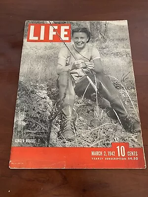 Vintage Life Magazine GINGER ROGERS March 2 1942 • $19.99