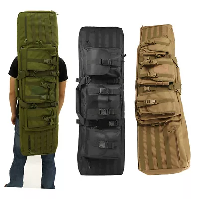 36  42  Padded Double Rifle Oxford Tactical Gun Bag Backpack Carry Case 3Colors • £39.92