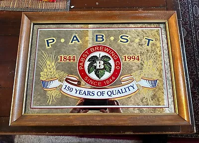 PABST BREWERY 1844-1994 150th ANNIVERSARY WOOD FRAMED 20x14 MIRROR • $124.99