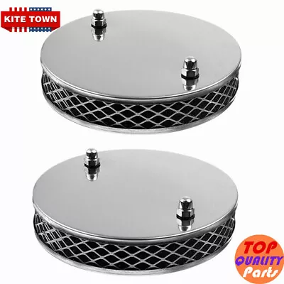 Pair Of Chrome Pancake High Air Filters For 1 1/4  SU MG Midget Triumph Spitfire • $30.99