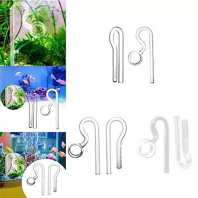 Aquarium Glass Lily Pipe Inflow Outflow Adjustable Remove Oil Stains Water • £14.40