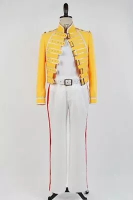 $84 • Buy Queen Lead Vocals Freddie Mercury Wembley On Stage Cosplay Costume Yellow Jacket