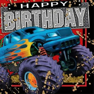 Monster Jam Mudslinger Happy Birthday Lunch Napkins 16 Count Party Supplies • $5.95