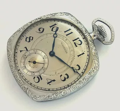 7 Jewels Made In Usa Waltham Mens Pocket Wind Up Pocket Antique Watch • £240