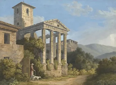 Jacob Hackert :  The Temple Of Hercules In Cori  (1783) — Giclee Fine Art Print • $29.99