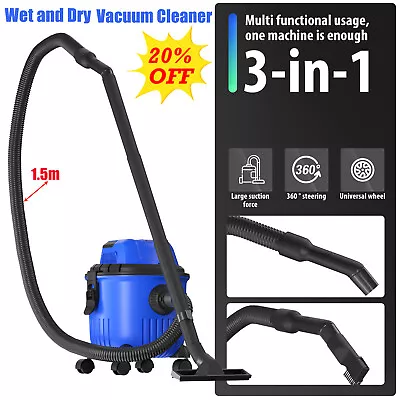 5000W Vacuum Cleaner Wet And Dry Bagless 15L Cylinder Powerful Compact Cleaning • £40.70