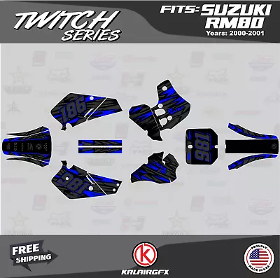 Graphics Decal Kit For Suzuki RM80 (2000-2001) RM80 Twitch Series - Blue • $54.99
