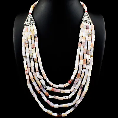 Pink Australian Opal 485.00 Cts Earth Mined Untreated Beads Necklace NK 11E175 • $5.42