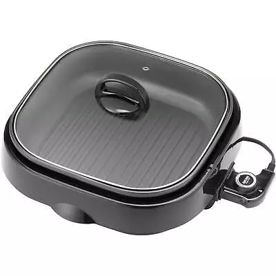 Aroma 4-Qt.Electric Grills 3-in-1 Slow Cooker Grillet Black • $30.57