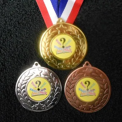 Quiz Night Medal & Ribbon Engraved Club School Team Award Trophy 50mm • £3.50