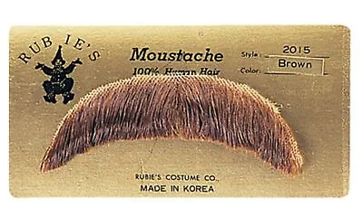 Light Brown Basic Character Moustache 100% Human Hair Costume Accessory • $16.39