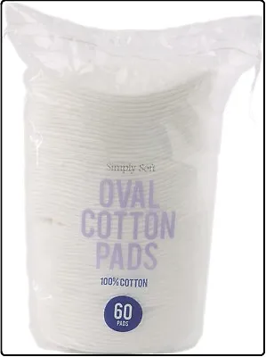 Oval Cotton Pads 100 % Pure Cotton Lint Free Pack Of 60  • £4.97