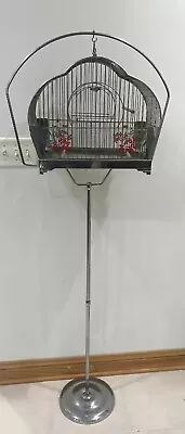 Hendryx Bird Cage Vintage Art Deco MCM Original Glass With Stand Beautiful Rare • $719.99