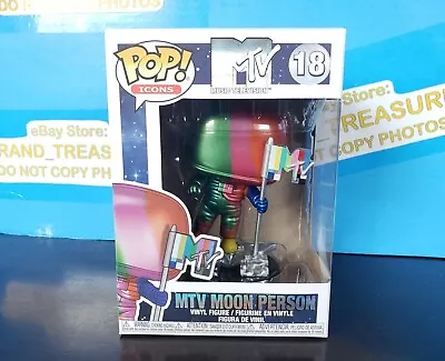 2021 FUNKO POP MTV MOON PERSON RAINBOW VINYL FIGURE Icons 18 1980s Pop Culture • $18.95