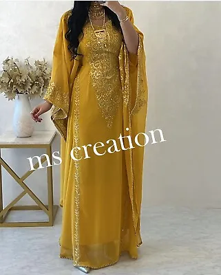 Gold !! Ethnic Moroccan Stylish Kaftan Fancy Work Elegant Party Wear Dresses 025 • $54.59