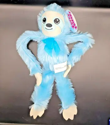 Fuzzy Friends Hanging Sloth Monkey  Soft Lovey Plush Stuffed Animal Toy Blue • $8.99