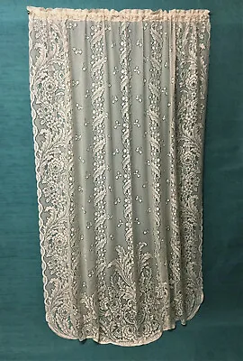 Jordan Ivory Cotton Blend Lace Window Panel 60  X 86  Livingroom Bedroom • $85