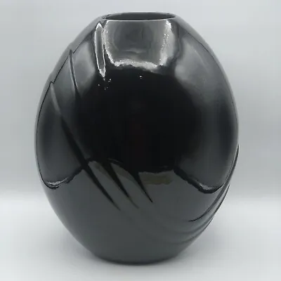Haeger Vase 4341 Black Vintage 1980’s Art Deco Style Excellent 14”x11”x7” • $82.71