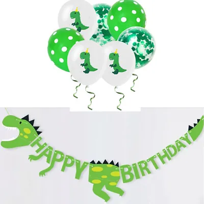 £3.59 • Buy Dinosaur Happy Birthday Paper Banner Balloons Bunting Party Decoration Garland