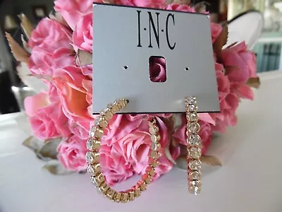 INC Zirconia Large Pavé Medium Hoop Earrings - Brand NEW WithTags! Gorgeous! • $13.99