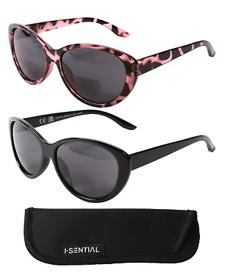 £9.99 • Buy Womens Ladies Tinted Bifocal Reading Sunglasses Case Black Demi Sun Reader UV400