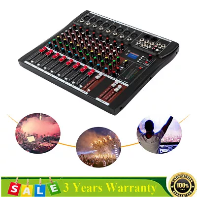 8 Channel Bluetooth Live Studio Audio Mixer Power Mixing Console Board W/USB New • $74.10