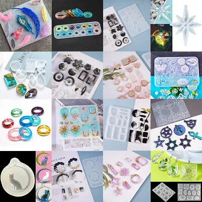 £4.99 • Buy Silicone Resin Casting Mold Pendant Earrings Ring Jewelry Epoxy Mould Craft DIY