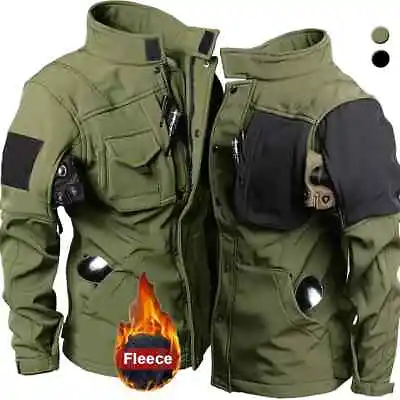 Military Motorcycle Jacket Men Riding Coats Tactical Multi-pocket Soft Shell New • $74.06