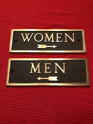 Vintage Bronze & Brass Restroom Signs  Men  Women       (77) • $150