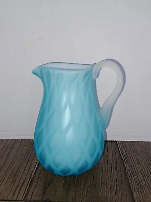 Vetro Artistico Veneziano Murano Italy Venetian Pale Blue Art Glass Pitcher/Vase • $30