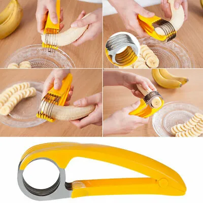 Stainless Steel Banana Cucumber Sausage Slicer Veg Cutter Kitchen Handy Tool UK • £6.49
